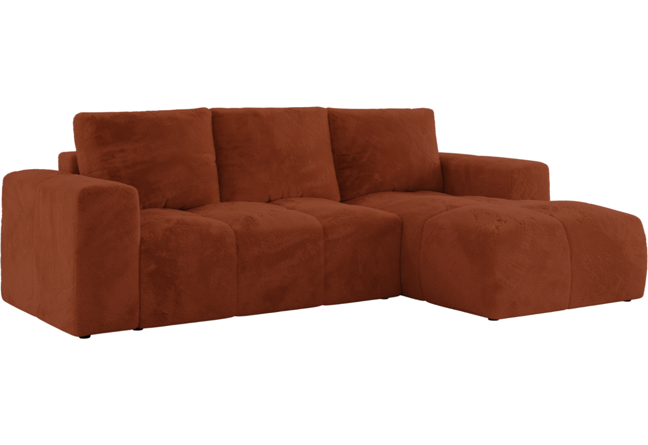 Narożnik MONIVA L - strona prawa - pomarańczowy, plusz