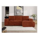 Narożnik MONIVA L - strona prawa - pomarańczowy, plusz