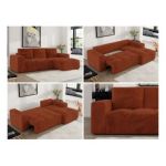 Narożnik MONIVA L - strona prawa - pomarańczowy, plusz