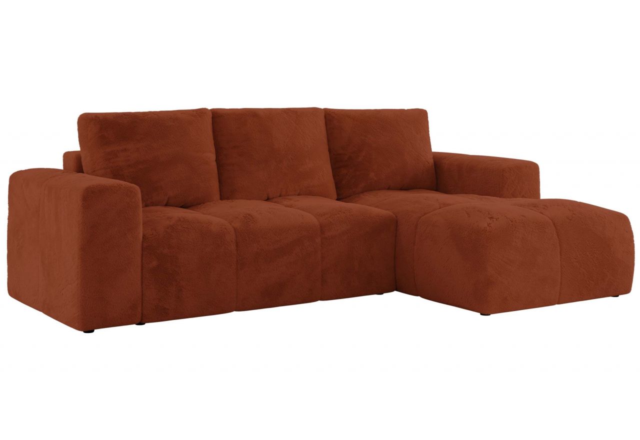 Narożnik MONIVA L - strona prawa - pomarańczowy, plusz