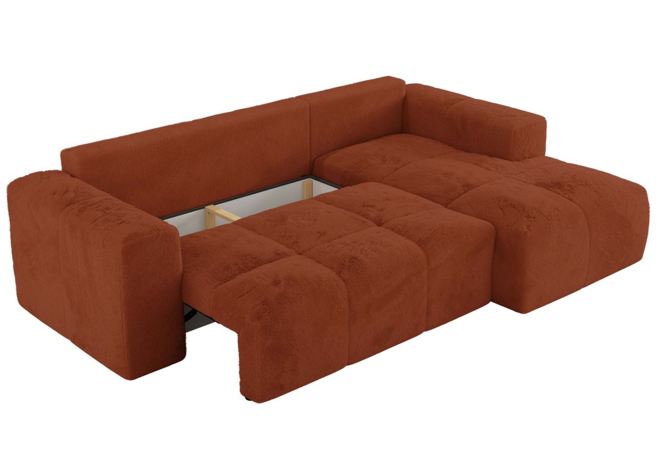 Narożnik MONIVA L - strona prawa - pomarańczowy, plusz