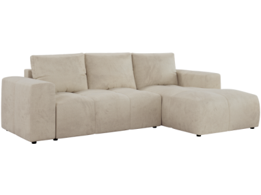 Narożnik MONIVA L - strona prawa - beżowy, welwet