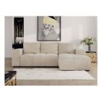 Narożnik MONIVA L - strona prawa - beżowy, welwet