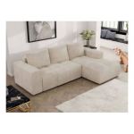 Narożnik MONIVA L - strona prawa - beżowy, welwet