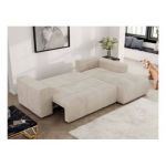 Narożnik MONIVA L - strona prawa - beżowy, welwet