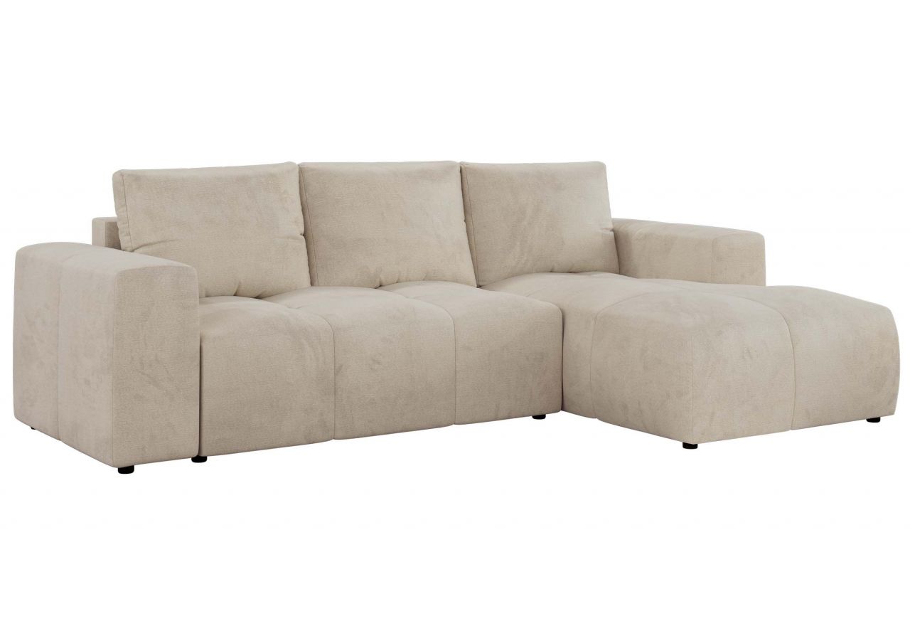 Narożnik MONIVA L - strona prawa - beżowy, welwet