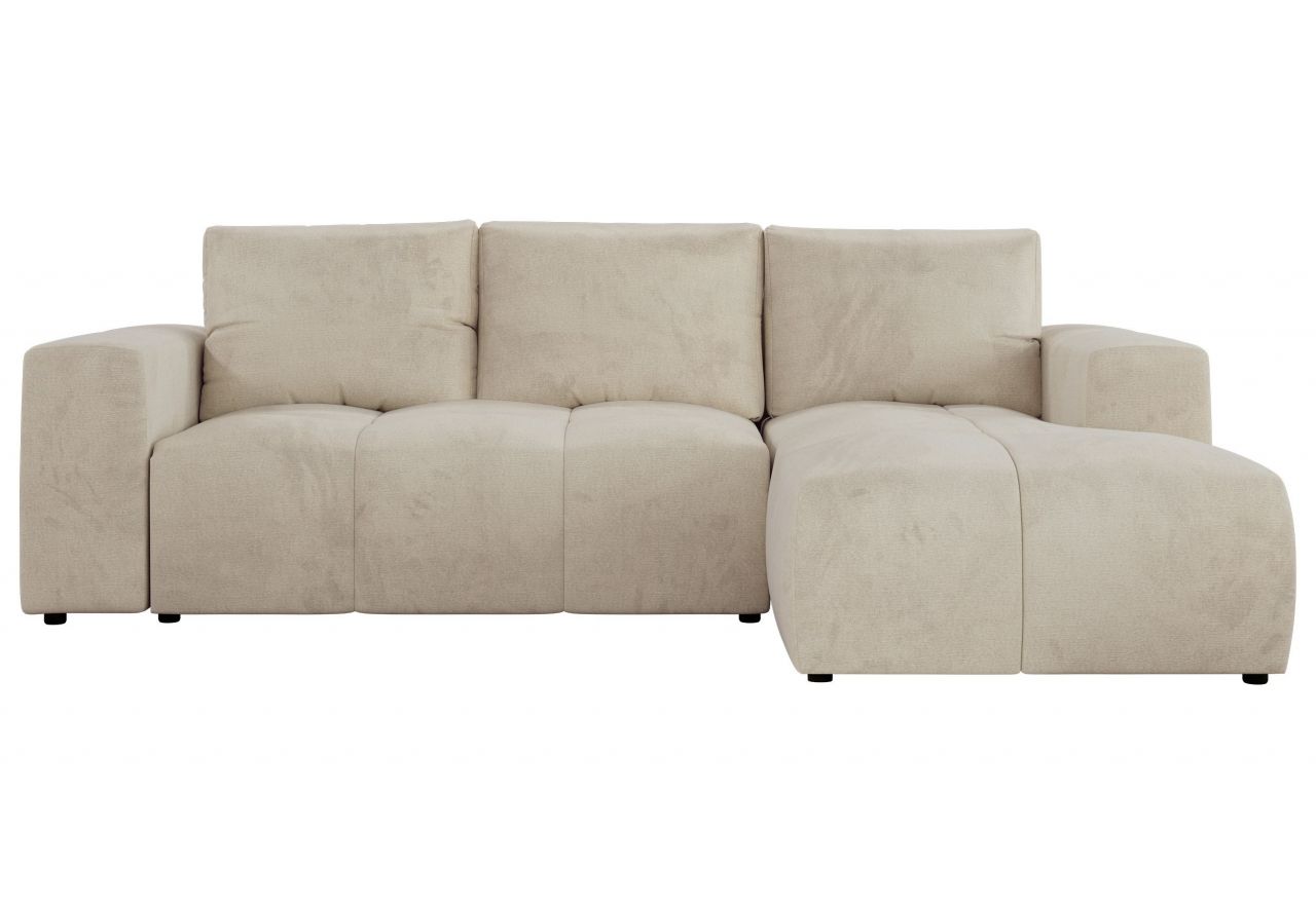 Narożnik MONIVA L - strona prawa - beżowy, welwet