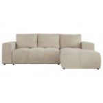 Narożnik MONIVA L - strona prawa - beżowy, welwet