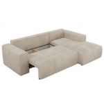 Narożnik MONIVA L - strona prawa - beżowy, welwet