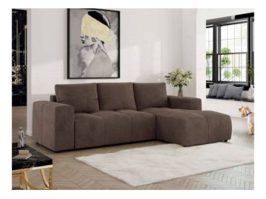 Narożnik MONIVA L - strona prawa - brązowy, welwet