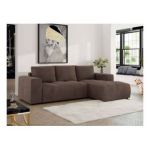 Narożnik MONIVA L - strona prawa - brązowy, welwet