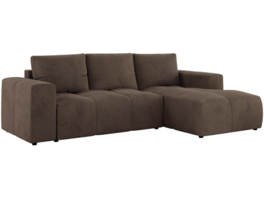 Narożnik MONIVA L - strona prawa - brązowy, welwet