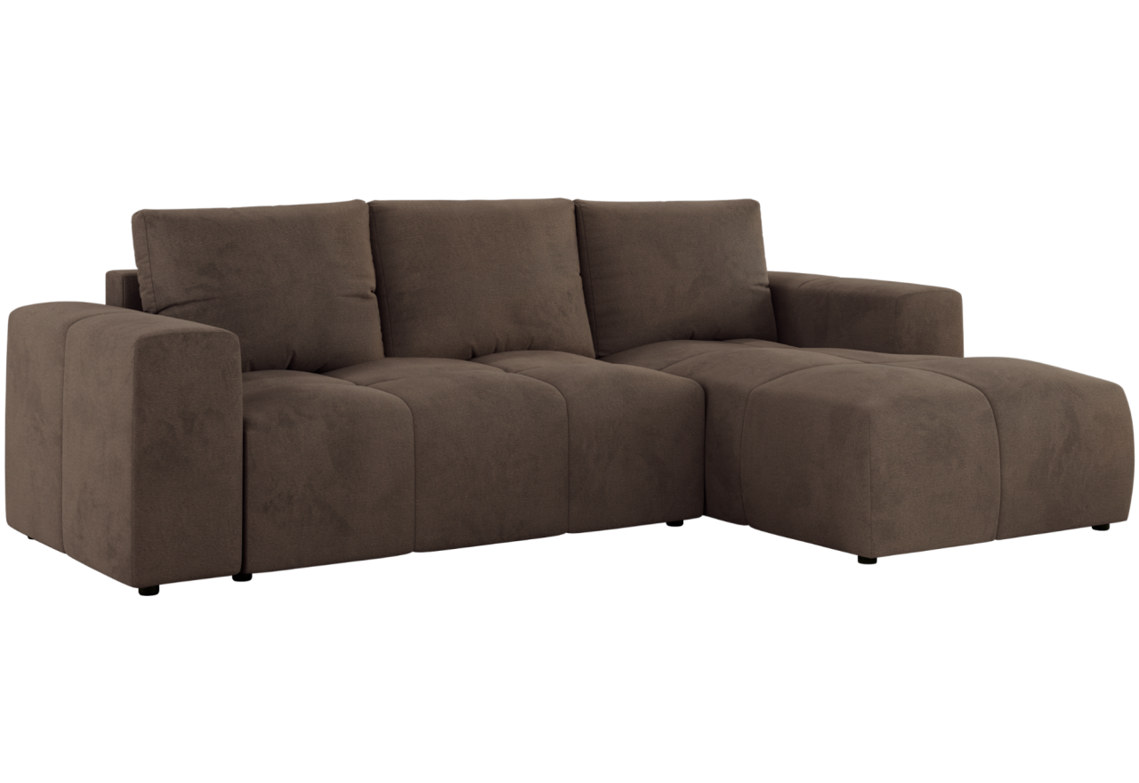 Narożnik MONIVA L - strona prawa - brązowy, welwet