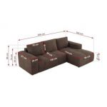 Narożnik MONIVA L - strona prawa - brązowy, welwet