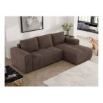 Narożnik MONIVA L - strona prawa - brązowy, welwet