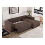 Narożnik MONIVA L - strona prawa - brązowy, welwet