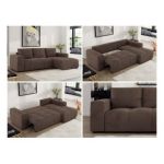 Narożnik MONIVA L - strona prawa - brązowy, welwet