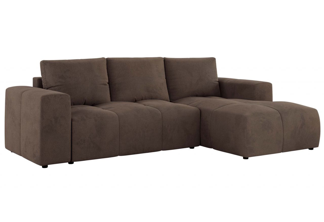 Narożnik MONIVA L - strona prawa - brązowy, welwet