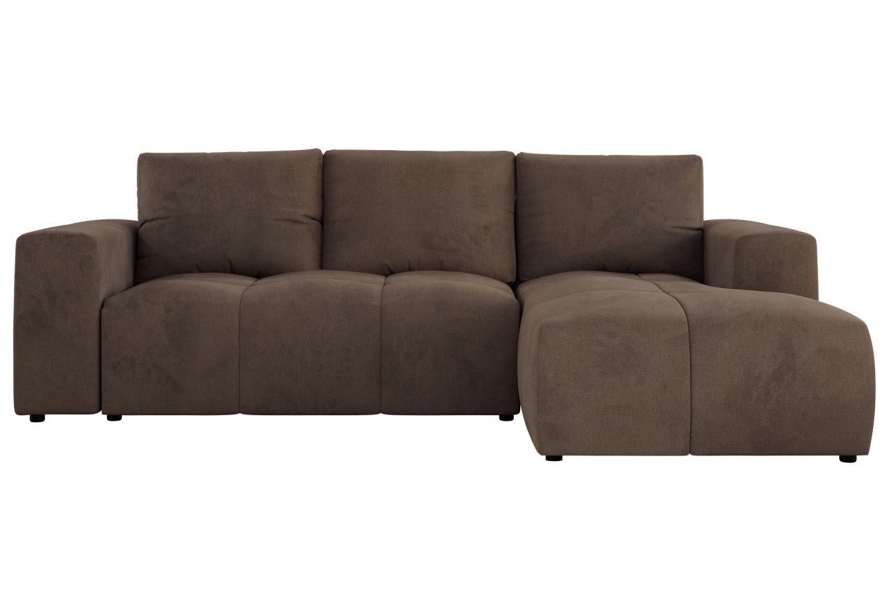 Narożnik MONIVA L - strona prawa - brązowy, welwet