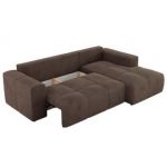 Narożnik MONIVA L - strona prawa - brązowy, welwet