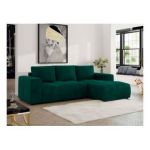 Narożnik MONIVA L - strona prawa - ciemnozielony, welwet