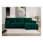 Narożnik MONIVA L - strona prawa - ciemnozielony, welwet