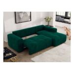 Narożnik MONIVA L - strona prawa - ciemnozielony, welwet