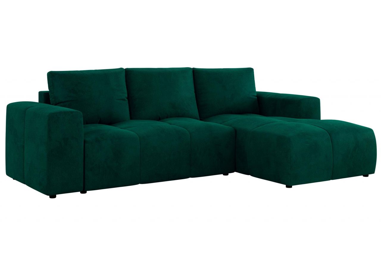 Narożnik MONIVA L - strona prawa - ciemnozielony, welwet