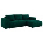 Narożnik MONIVA L - strona prawa - ciemnozielony, welwet