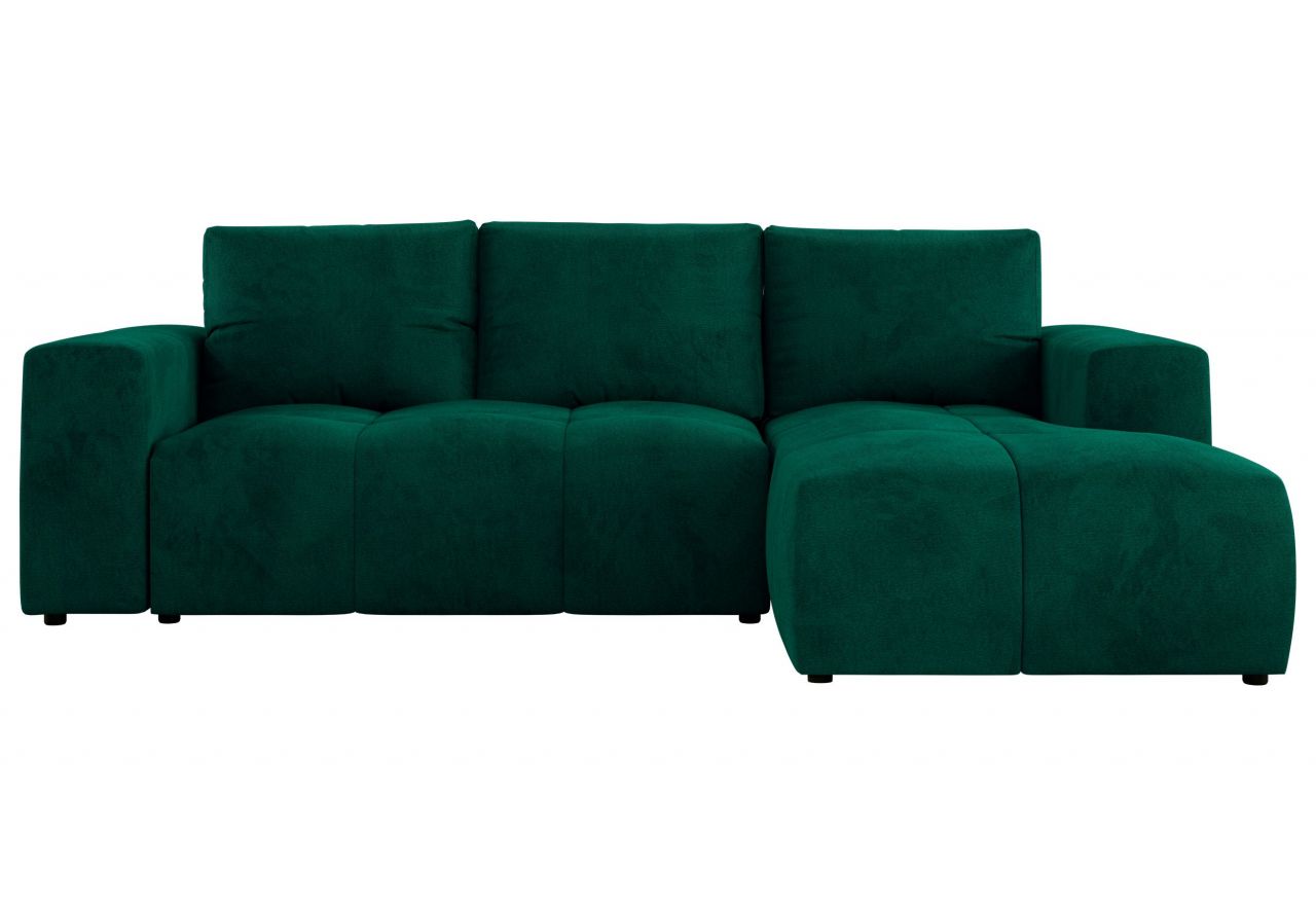 Narożnik MONIVA L - strona prawa - ciemnozielony, welwet