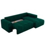 Narożnik MONIVA L - strona prawa - ciemnozielony, welwet