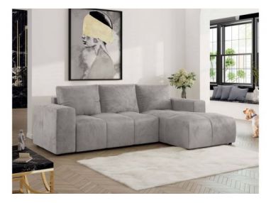 Narożnik MONIVA L - strona prawa - jasnoszary, welwet