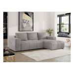 Narożnik MONIVA L - strona prawa - jasnoszary, welwet