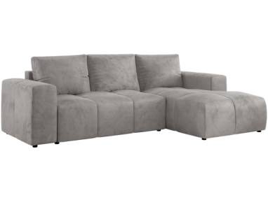 Narożnik MONIVA L - strona prawa - jasnoszary, welwet