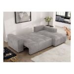 Narożnik MONIVA L - strona prawa - jasnoszary, welwet