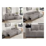 Narożnik MONIVA L - strona prawa - jasnoszary, welwet