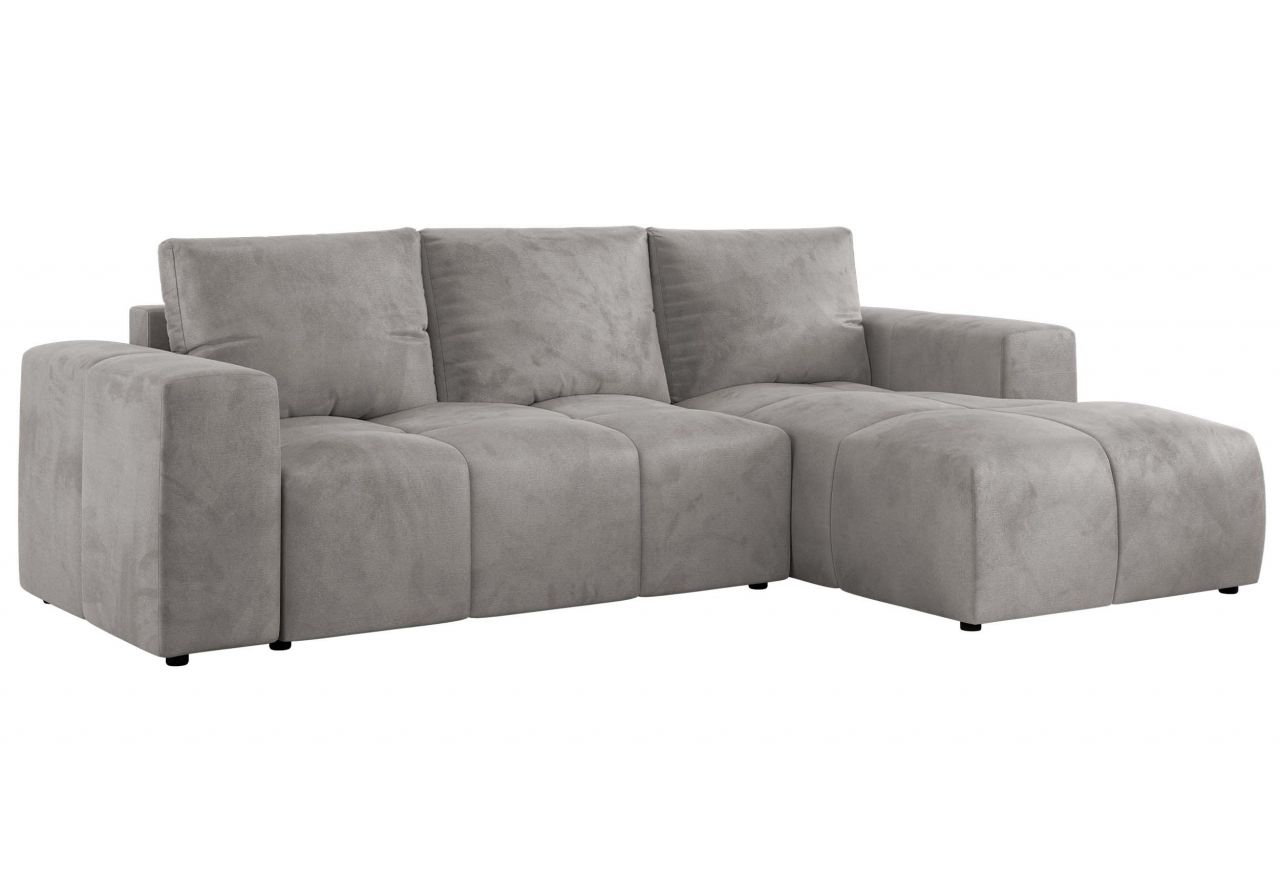 Narożnik MONIVA L - strona prawa - jasnoszary, welwet