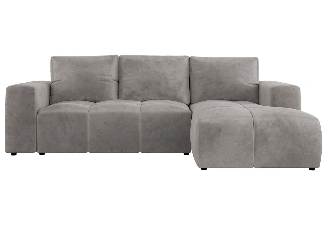 Narożnik MONIVA L - strona prawa - jasnoszary, welwet