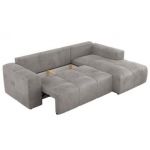 Narożnik MONIVA L - strona prawa - jasnoszary, welwet