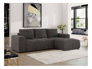 Narożnik MONIVA L - strona prawa - ciemnoszary, welwet