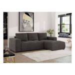 Narożnik MONIVA L - strona prawa - ciemnoszary, welwet