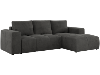 Narożnik MONIVA L - strona prawa - ciemnoszary, welwet