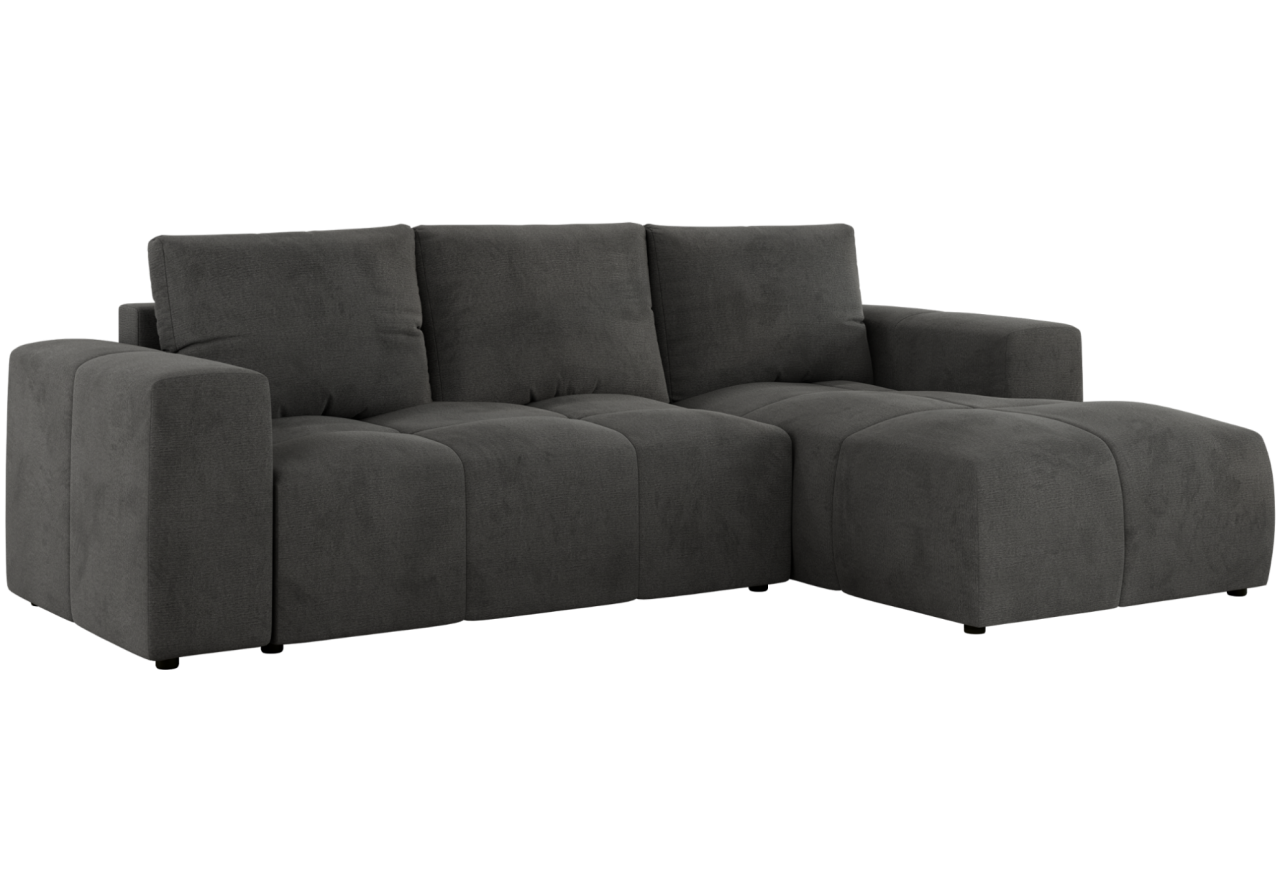 Narożnik MONIVA L - strona prawa - ciemnoszary, welwet