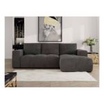 Narożnik MONIVA L - strona prawa - ciemnoszary, welwet