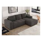 Narożnik MONIVA L - strona prawa - ciemnoszary, welwet