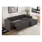 Narożnik MONIVA L - strona prawa - ciemnoszary, welwet