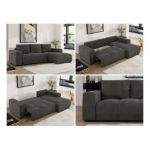 Narożnik MONIVA L - strona prawa - ciemnoszary, welwet