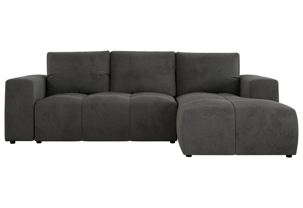 Narożnik MONIVA L - strona prawa - ciemnoszary, welwet