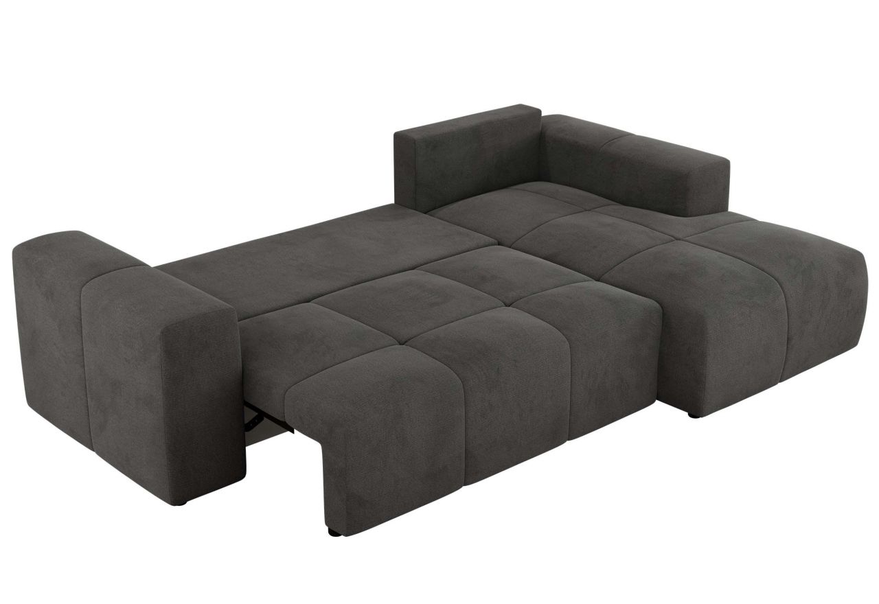 Narożnik MONIVA L - strona prawa - ciemnoszary, welwet