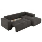 Narożnik MONIVA L - strona prawa - ciemnoszary, welwet